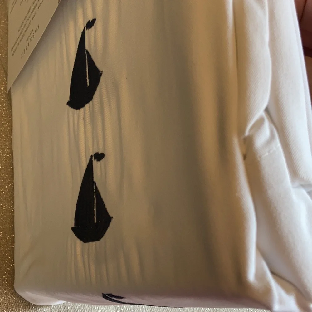 Shower Curtain - Embroidered Sailboat by Kasatex New York. Fabulous!